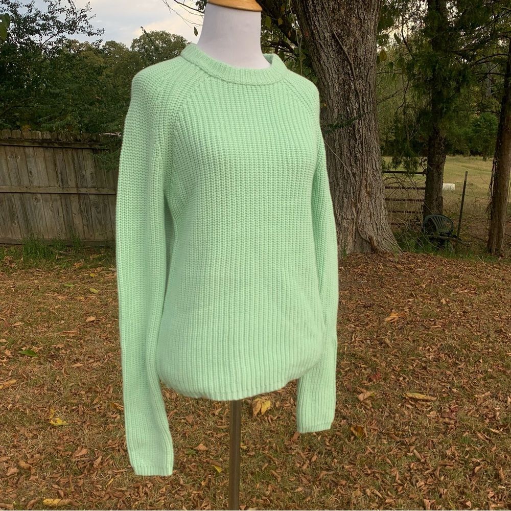 NWT $68 525 America Pale Mint Jane Raglan Shaker Pullover Crewneck Sweater Small